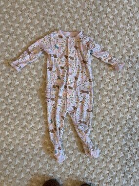 Magnetic Me Pale Purple Floral & Dog Print Footed One-Piece